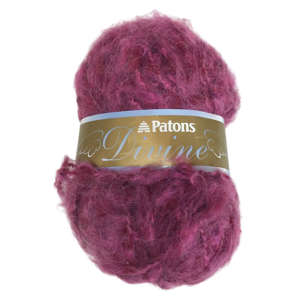 Patons Divine Richest Rose Mohair Acrylic Polyester Yarn 3.5 oz 100g 142 yards